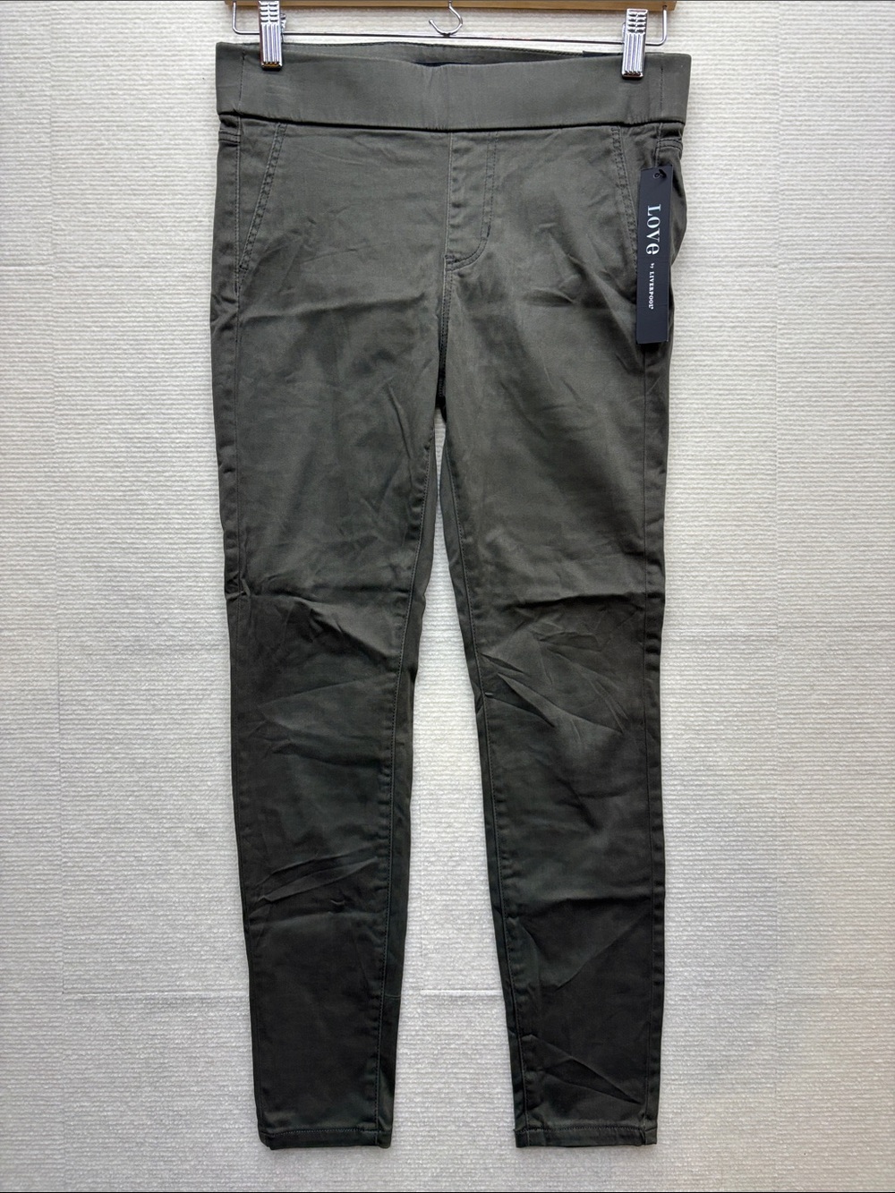New Liverpool Olive Green Slim Stretch Chinos 2 26 petite
